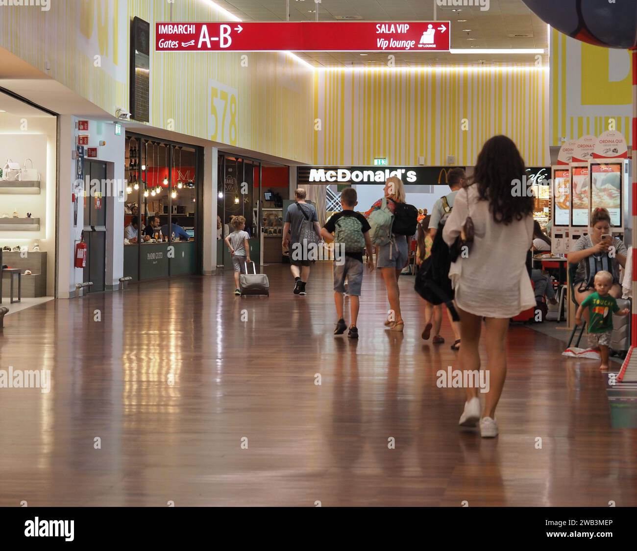 BERGAMO ORIO AL SERIO, ITALY - CIRCA AUGUST 2022: McDonald's Restaurant Stock Photo