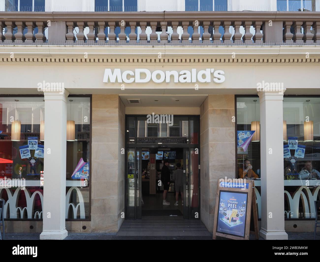 DUNDEE, UK - SEPTEMBER 12, 2023: McDonald's Restaurant Sign Stock Photo