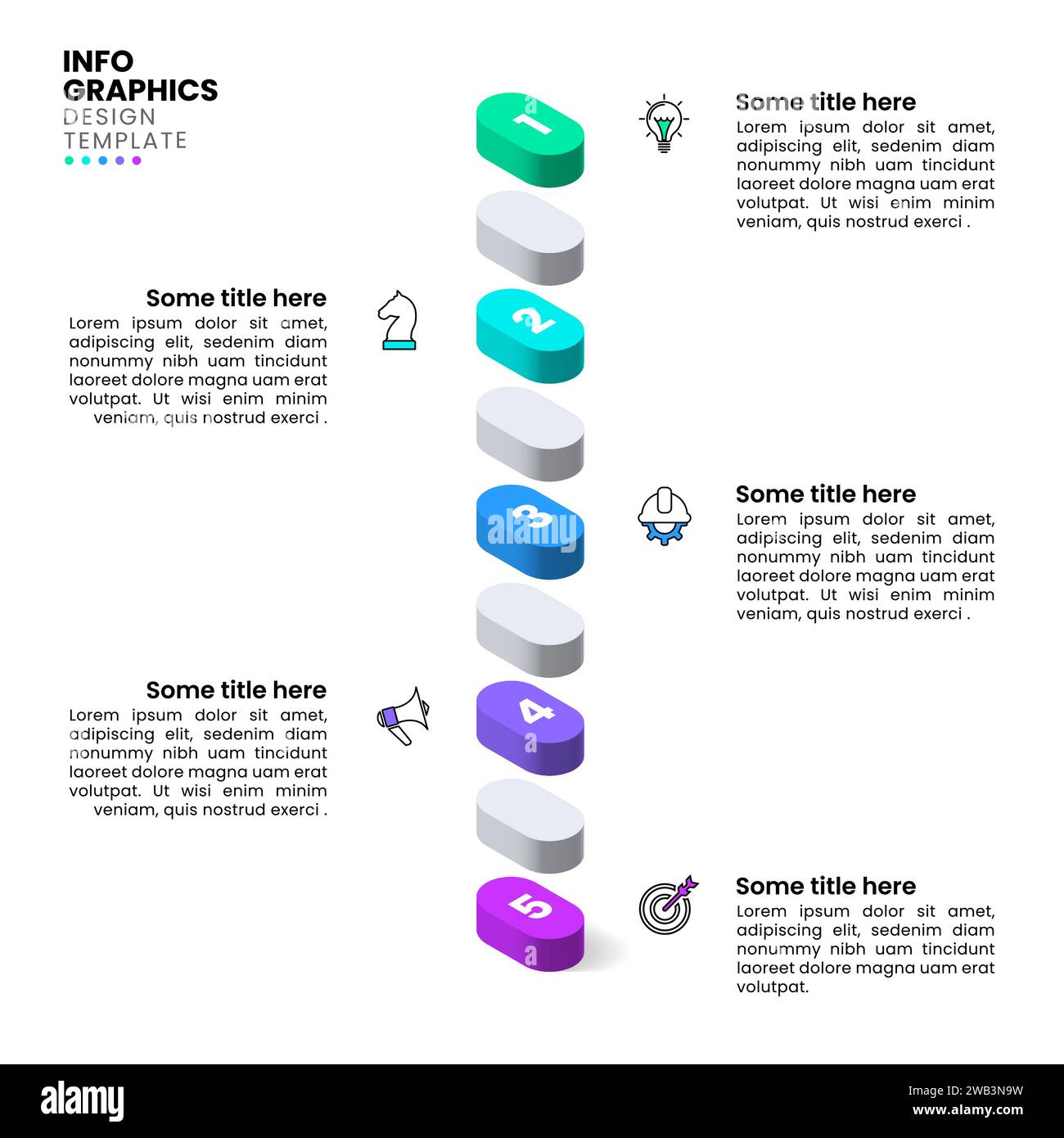 Infographic template with icons and 5 options or steps. Abstract ...