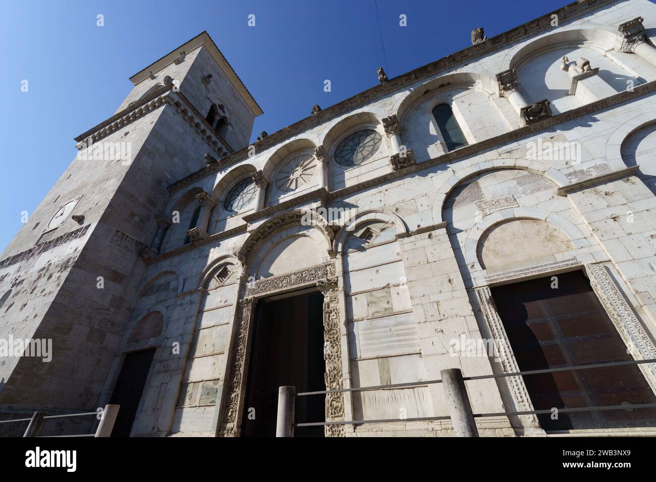 Exterior of the medieval cathedral of Benevento, Campania, Italy, known