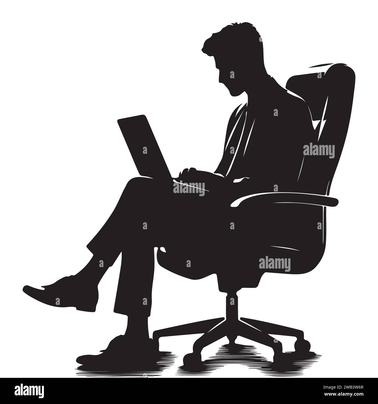 Businesswoman working on computer desk stock vector images alamy