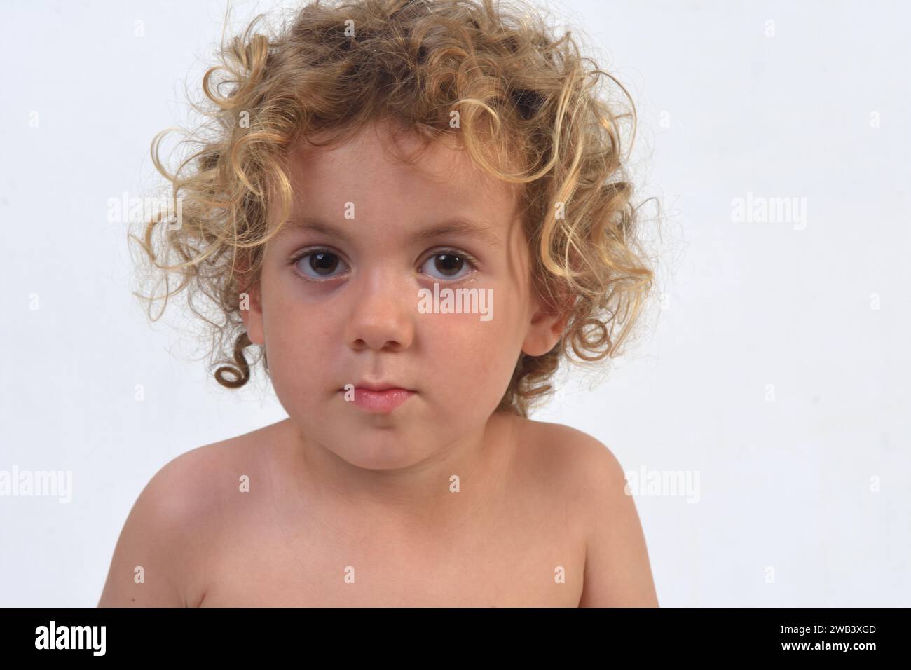 portrait of a boy with a calm expression Stock Photo