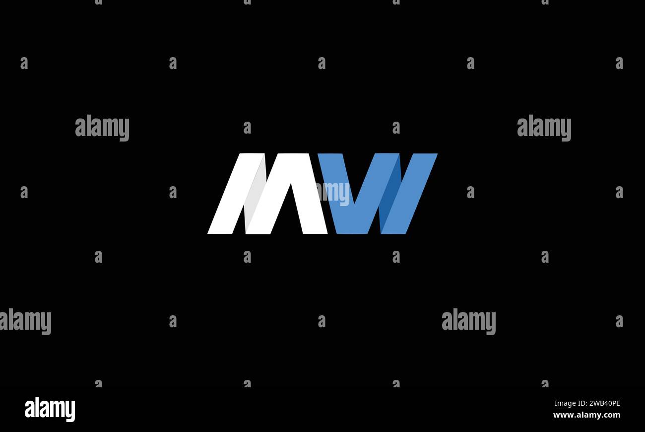 Initial letter wm logo or mw logo vector design templates Stock Vector