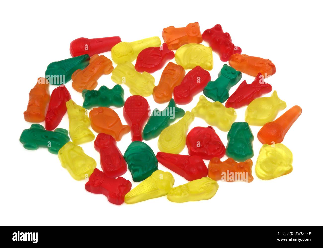 group of jelly candies on white background Stock Photo