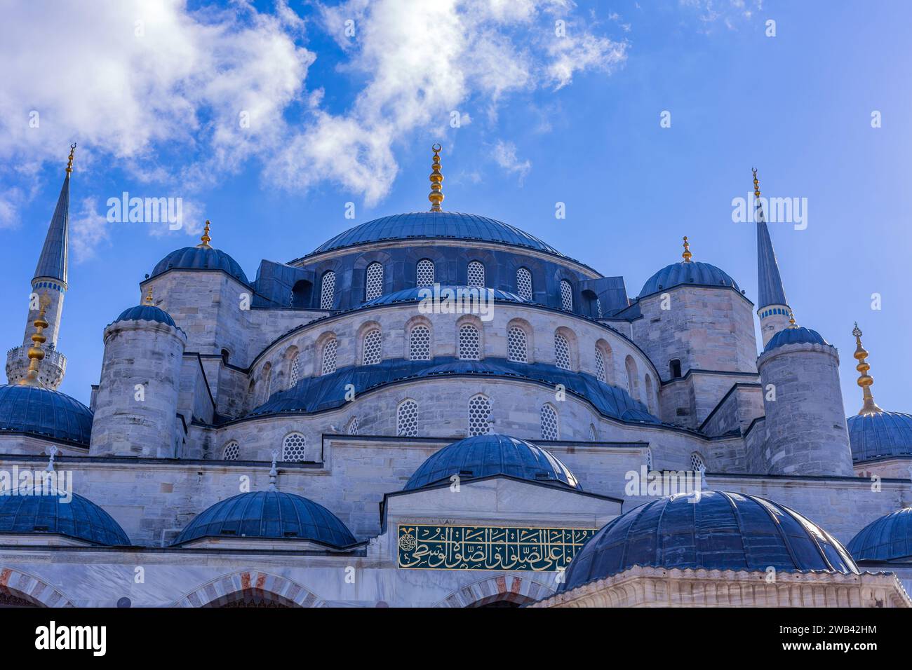 Detail of the Sultan Ahmed Mosque, known as the Blue Mosque is an ...