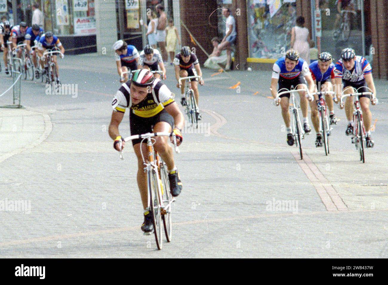 International cycle racing in Kettering Town centre in 1986 Stock Photo