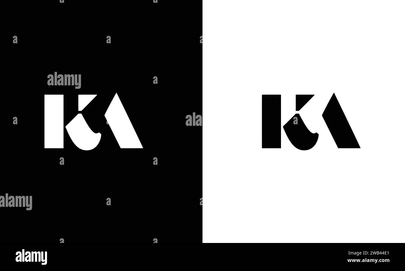KA, K letter monogram. Elegant luxury KA logo. Calligraphic style. Vector design. Luxurious linear creative monogram. Stock Vector