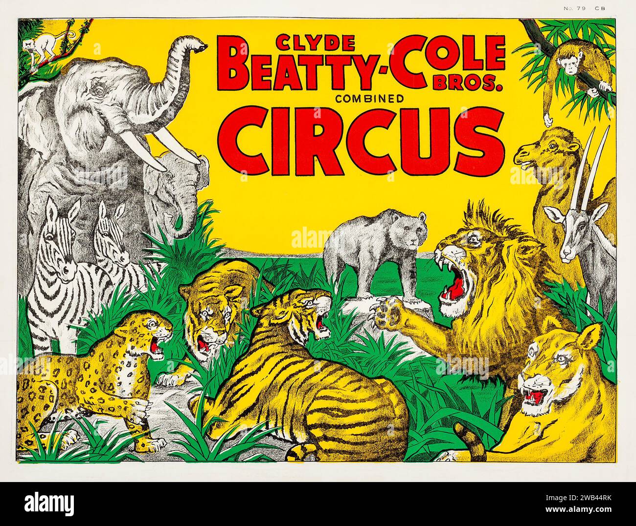 Clyde Beatty Cole Bros. Circus feat circus animals bear, zebra
