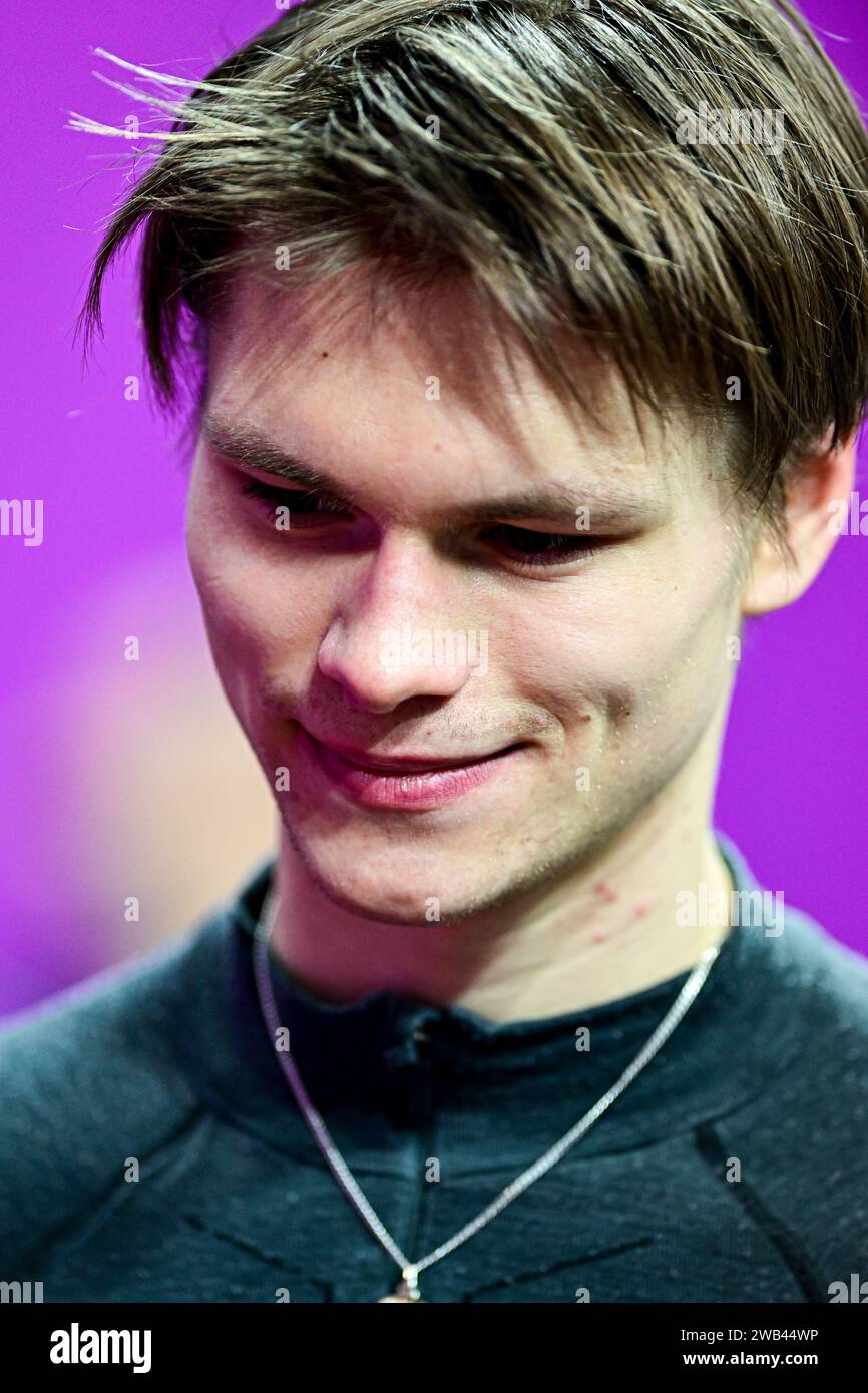 Deniss VASILJEVS (LAT), during Men Practice, at the ISU European Figure