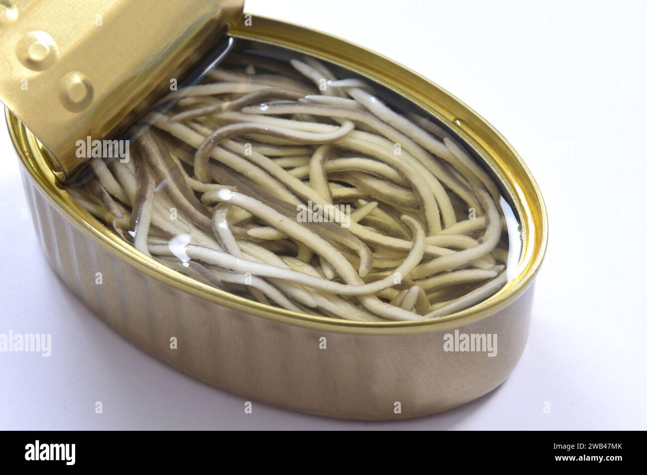 can baby eel (surimi) on white background Stock Photo Alamy