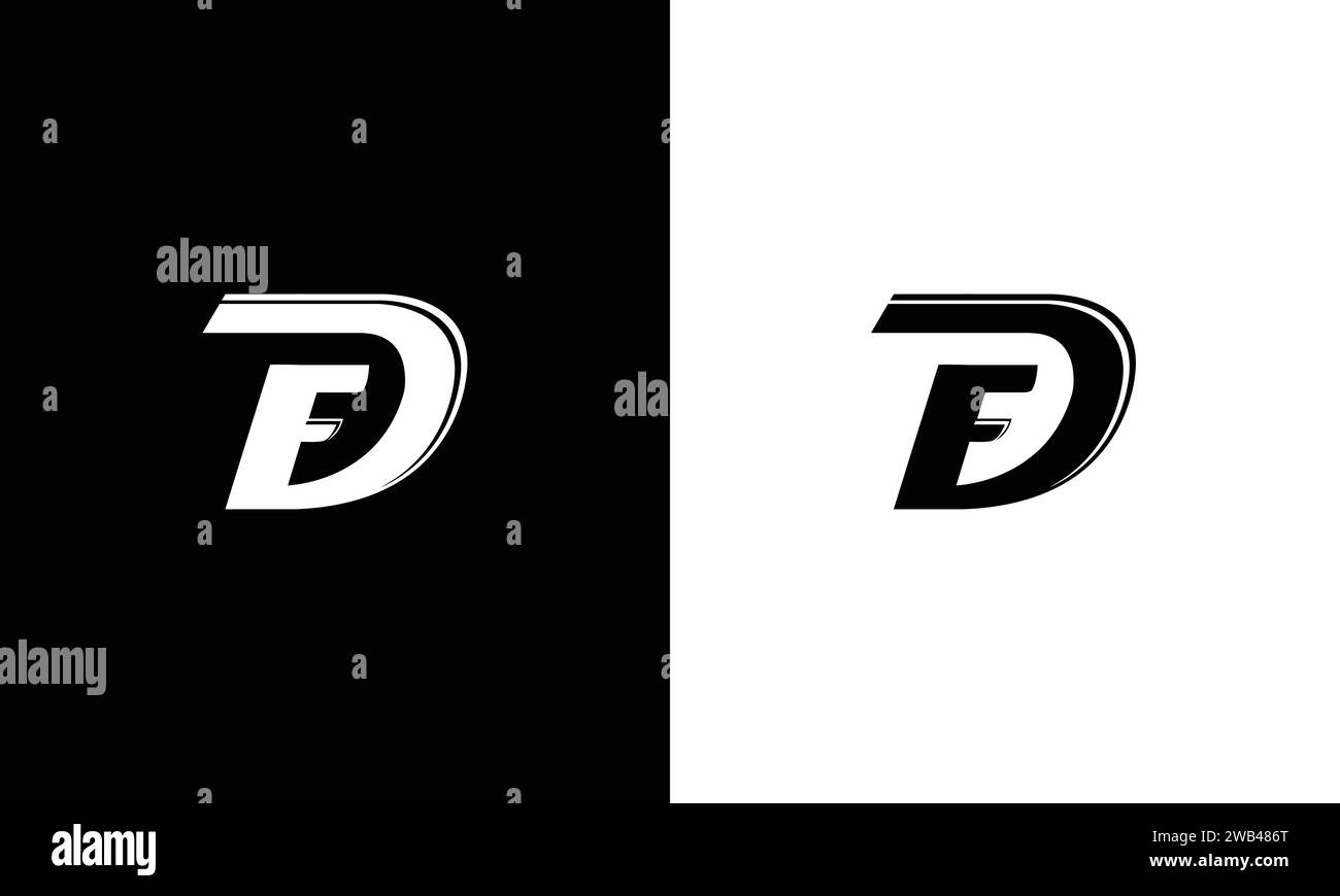 Initial fd letter logo vector template design. Linked letter df logo design. Stock Vector