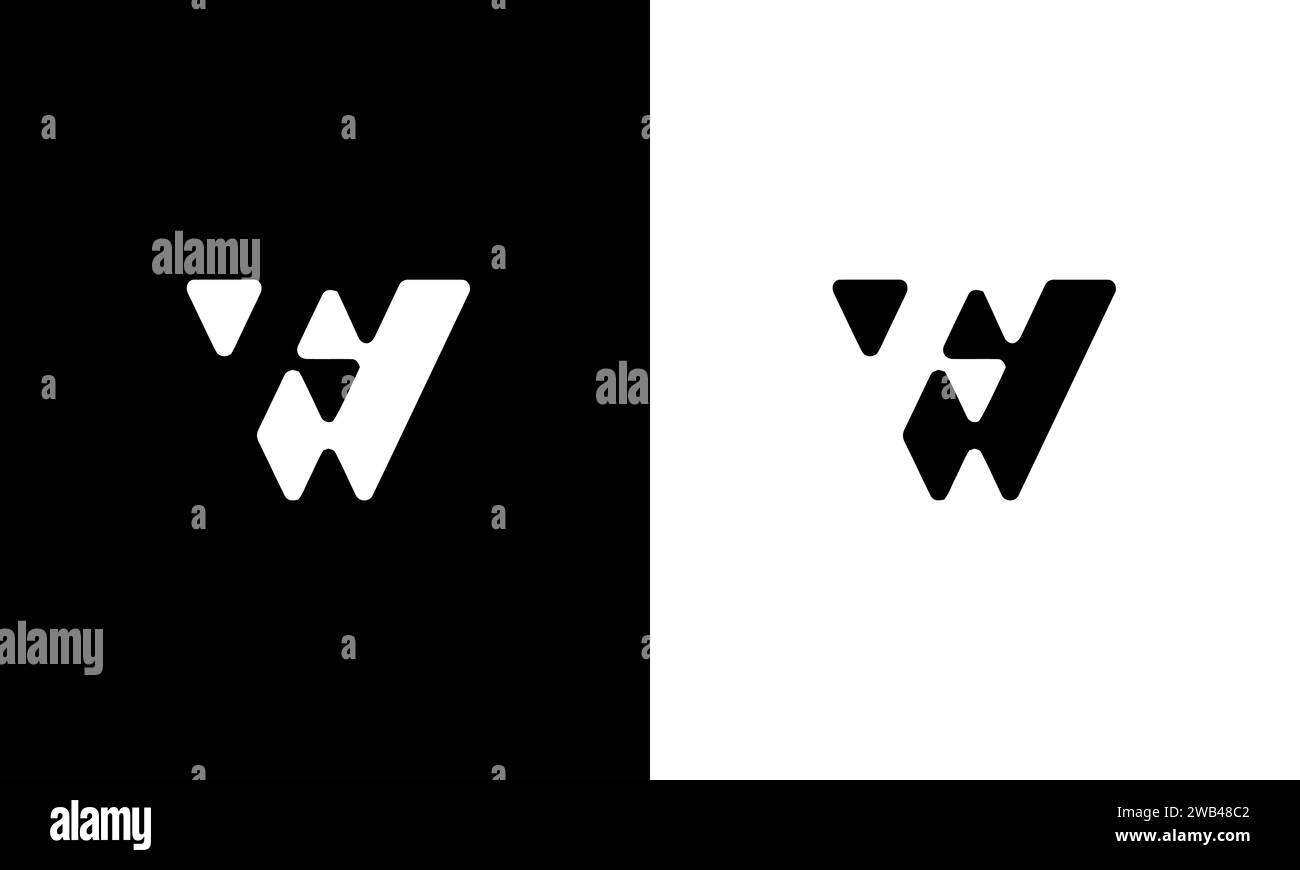 initial FW, WF letter Modern abstract logo design vector icon. Stock Vector