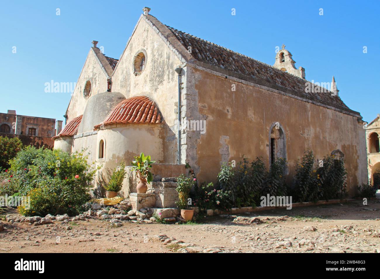 church in an orthodox monastery (arkadi) in crete in greece Stock Photo