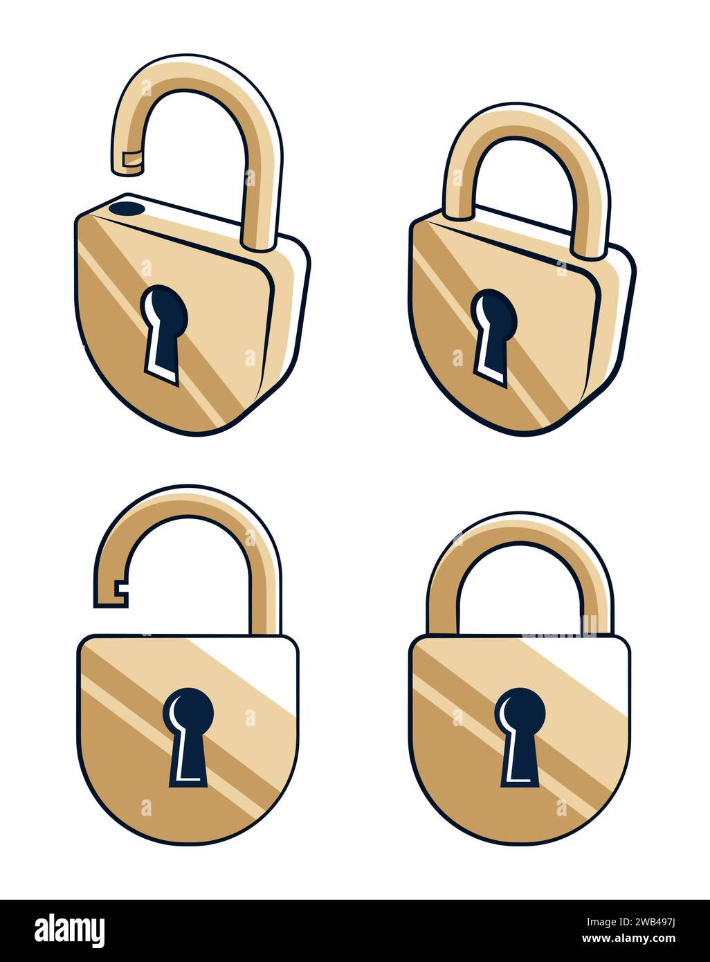 Padlock - open and closed Stock Vector