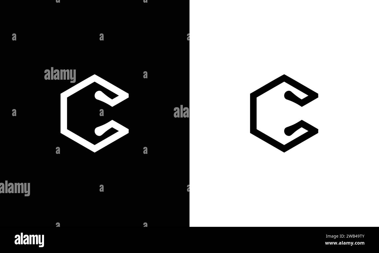 C letter logo tech design vector, minimalist line creative sign vector ...