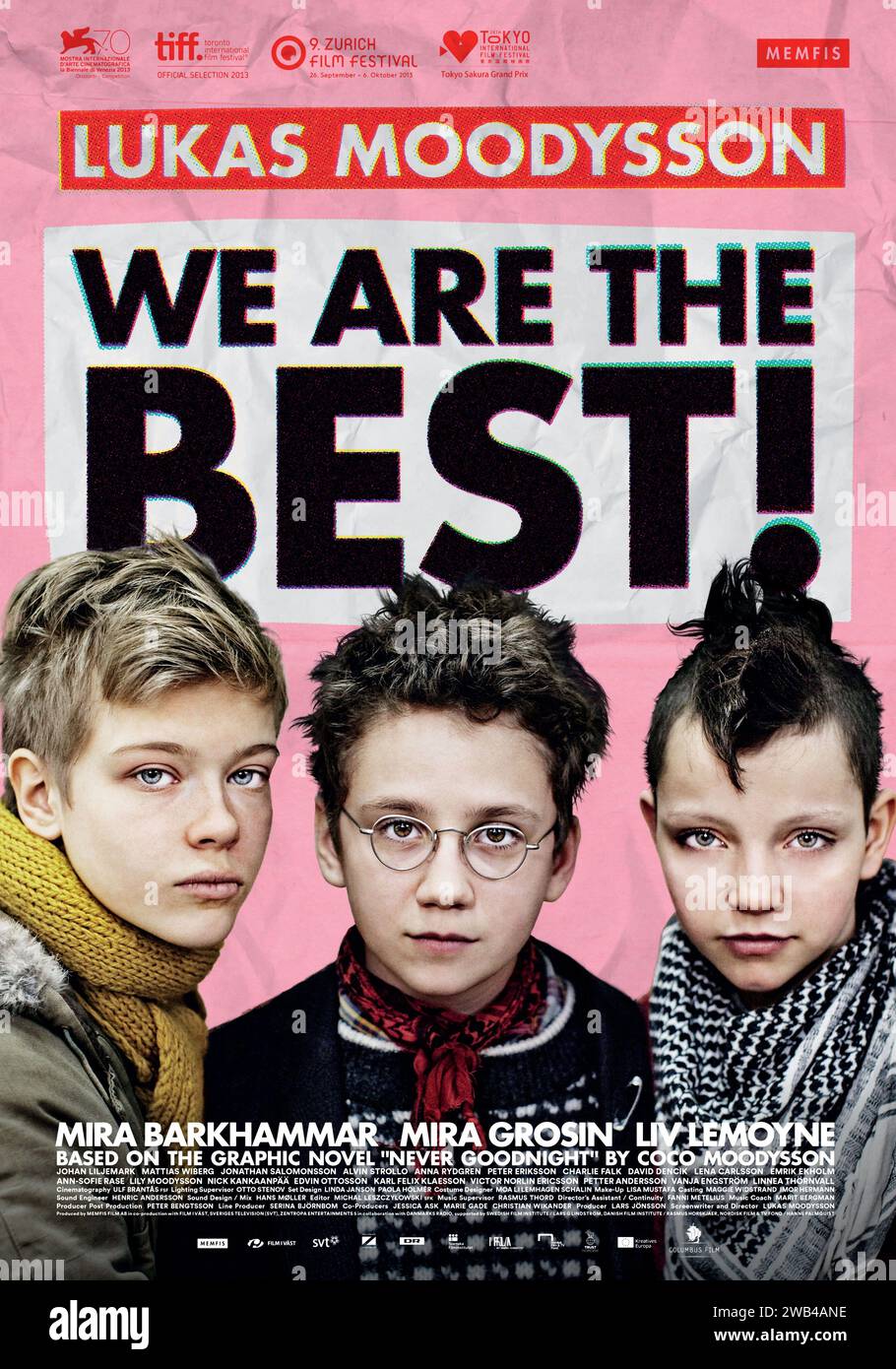 We are the best! Vi är bäst! Year : 2013 Sweden Director : Lukas Moodysson Liv LeMoyne, Mira Barkhammar, Mira Grosin Movie poster Stock Photo