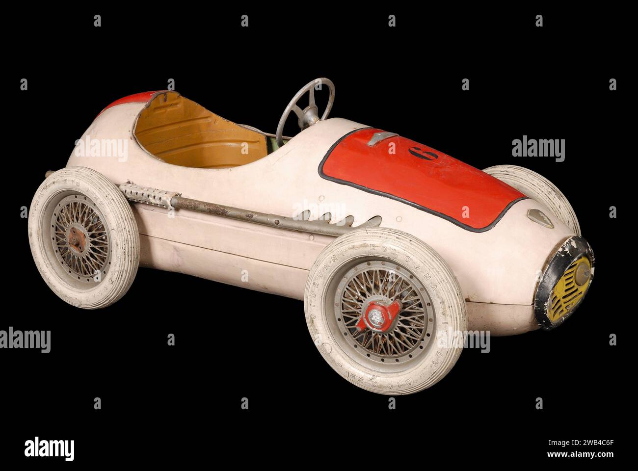 Toy Pedal car Indianapolis model, from the brand Giordani (italian brand, specialized in toys since 1895). Its most beautiful achievements go back to the 1950s with, in particuliar, this model, inspired from the single-seater racing cars  from back then. Private collection Stock Photo