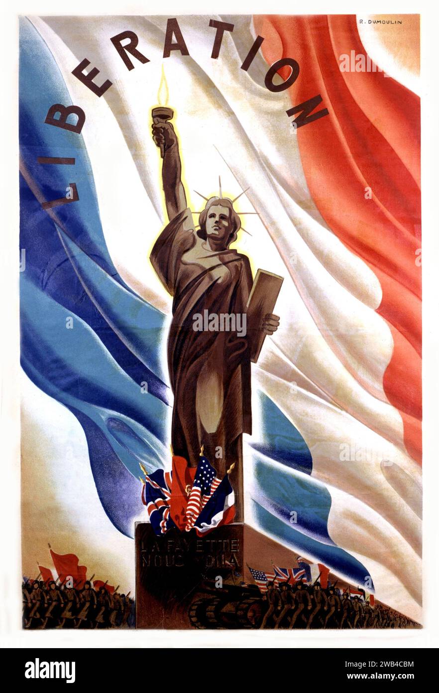 Affiche 'Libération' 118,8 x 80 cm 20th century France, World War II Paris, B.D.I.C. Stock Photo