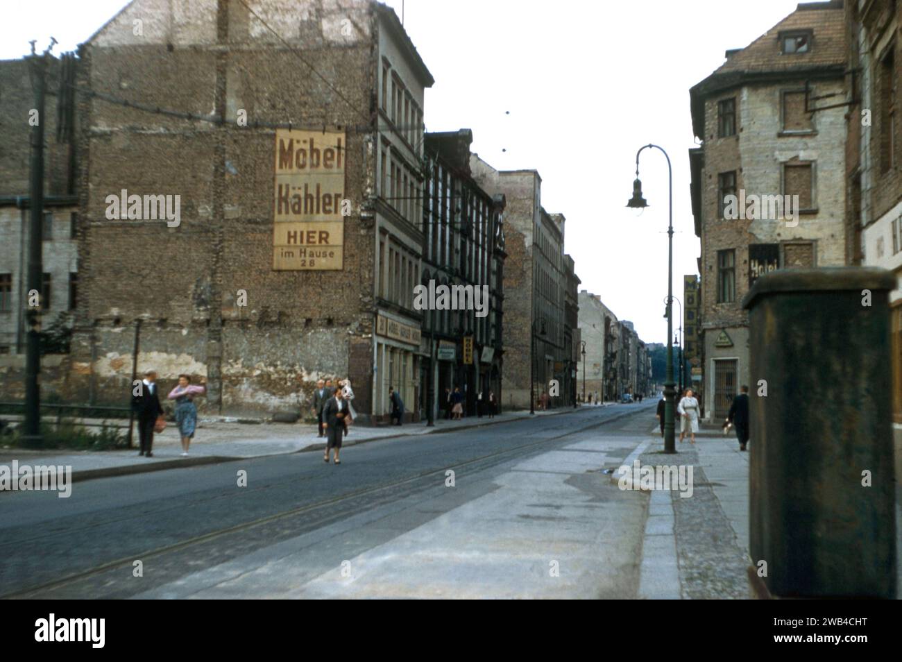 The city of Berlin after World War II, circa 1958. Street scene. Stock Photo