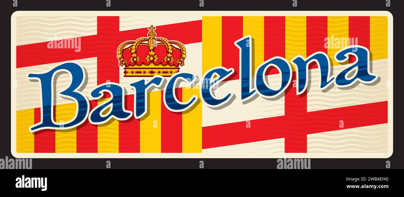 barcelona-travel-sticker-with-royal-crown-plaque-spain-city-luggage