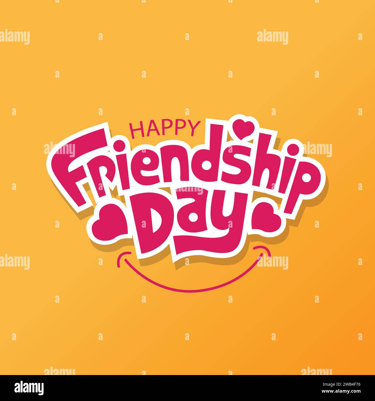 Happy Friendship day vector illustration with text and love elements