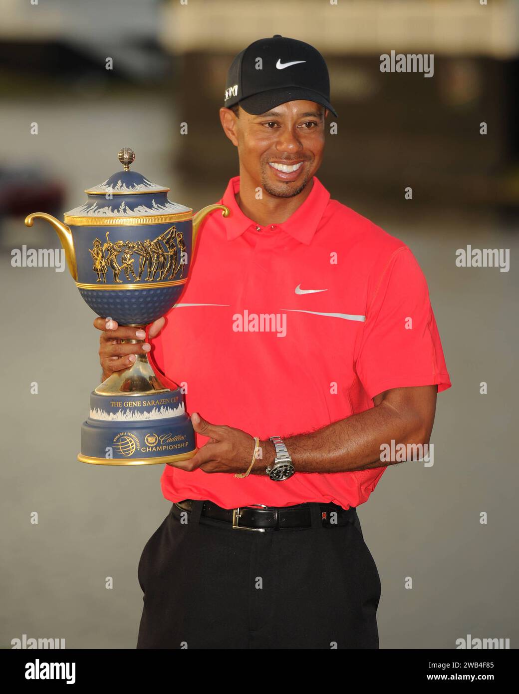 **FILE PHOTO** Tiger Woods and Nike End 27 Year Partnership. MIAMI, FL - MARCH 10: Tiger Woods celebrates during Final Round of the WGC-Cadillac Championship at the Trump Doral Golf Resort & Spa on March 10, 2013 in Miami, Florida. Copyright: xmpi04/MediaPunchx Stock Photo