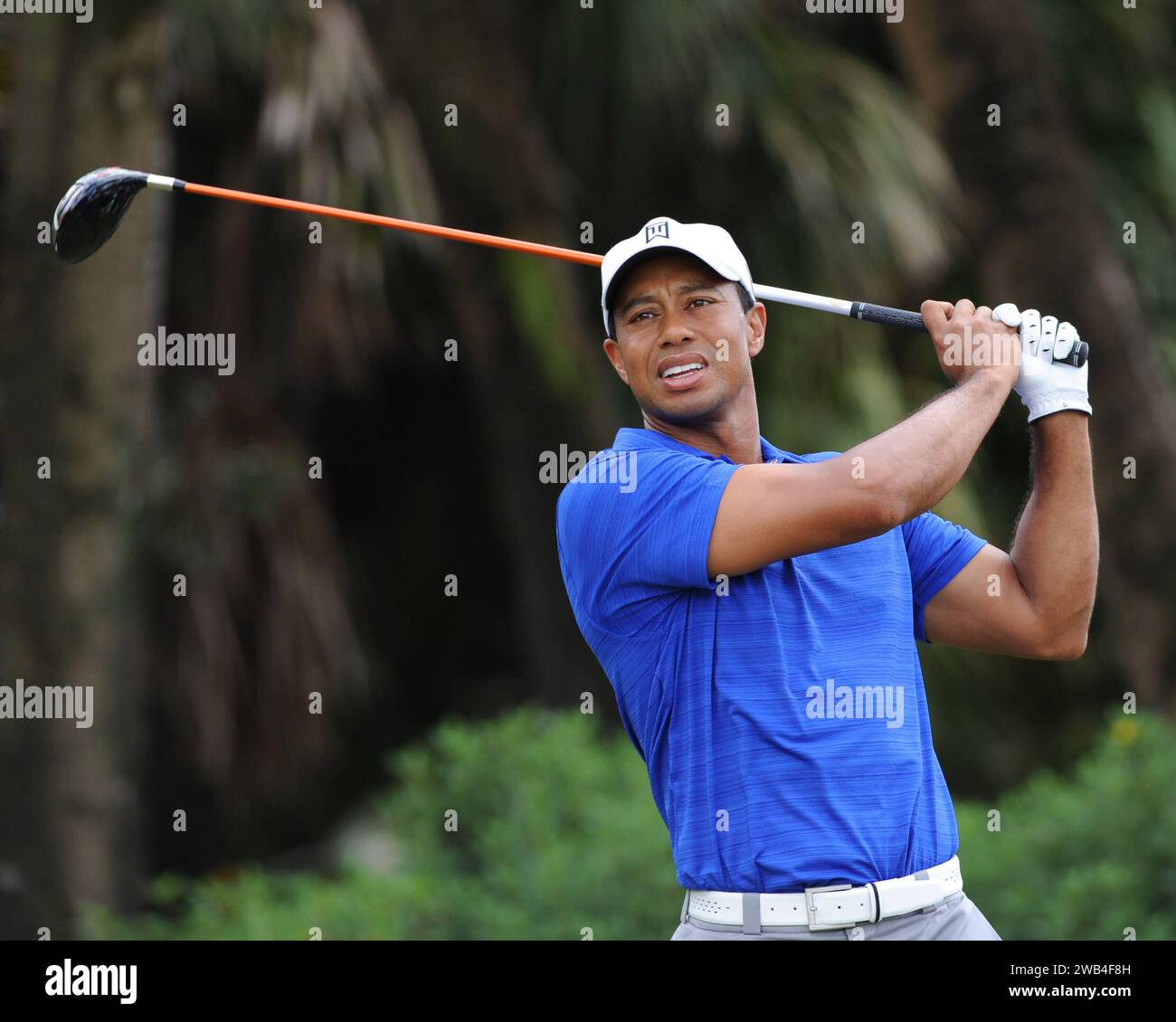**FILE PHOTO** Tiger Woods and Nike End 27 Year Partnership. MIAMI, FL - MARCH 9: Tiger Woods plays during the second round of the World Golf Championship s Cadillac Championship at Doral Golf Resort And Spa on March 9, 2012 in Miami, Florida. Copyright: xmpi04/MediaPunchx Stock Photo