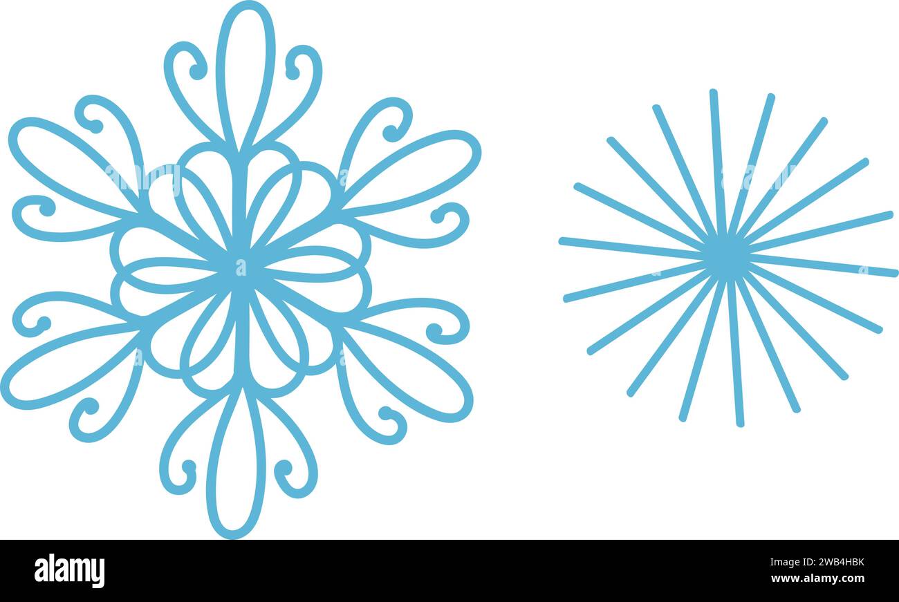 snowflakes in doodle style for winter design. Vector illustration ...
