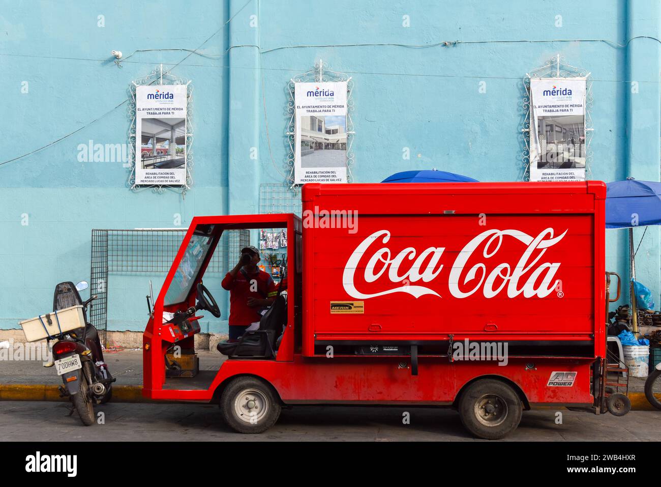Coca Cola truck, Merida Mexico Stock Photo