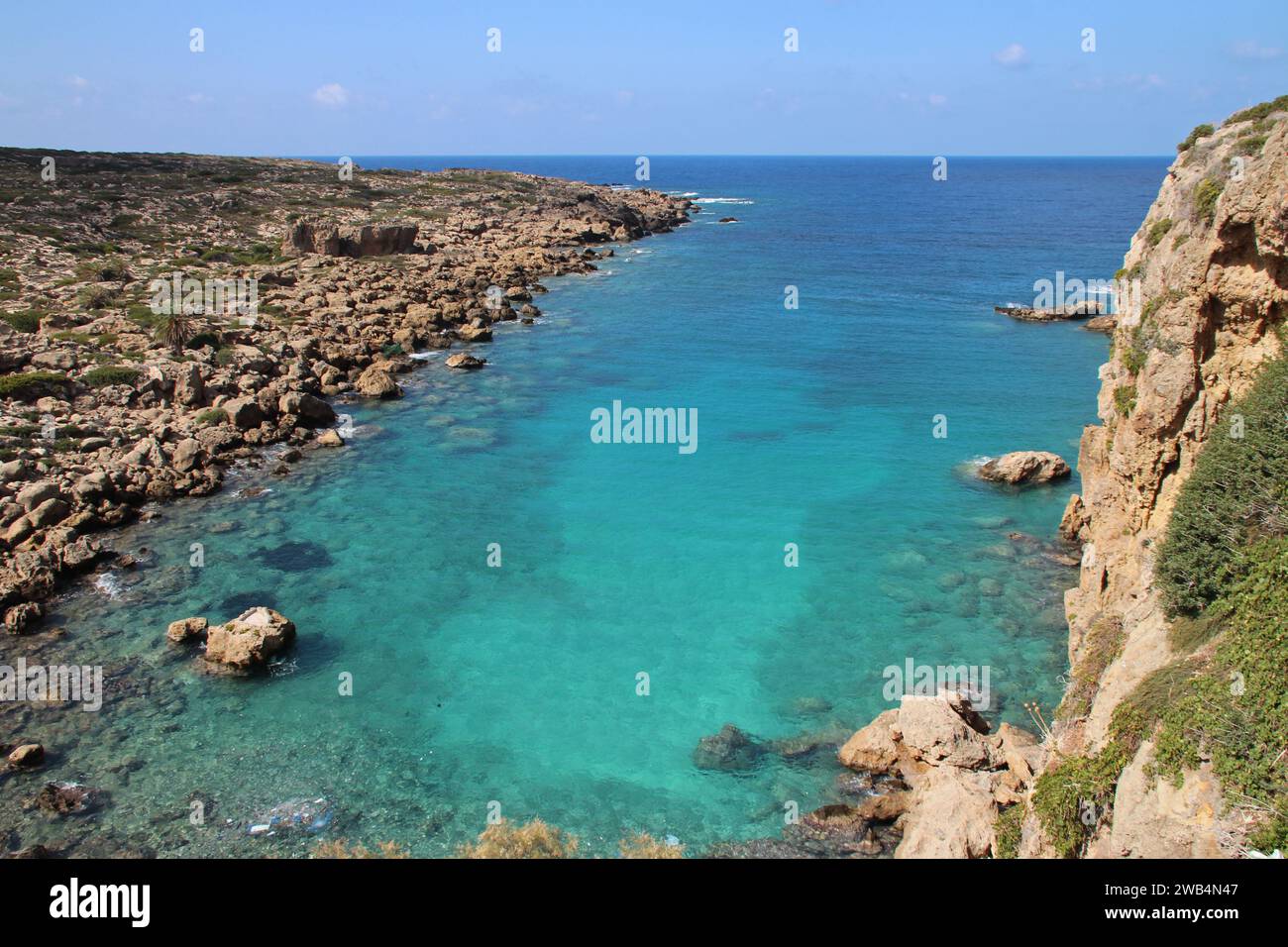 mediterranean sea in crete in greece Stock Photo