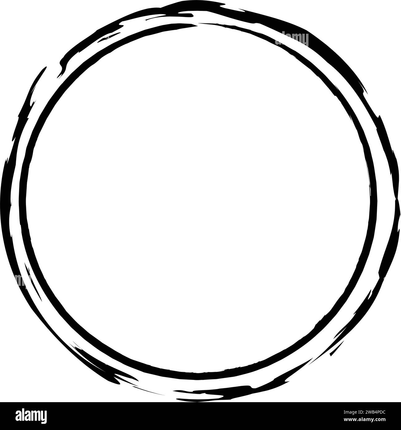 Circle frame border background shape template for decorative grunge doodle element for design illustration Stock Vector