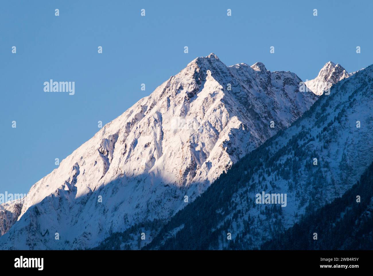 Peak of Stubai Alpen in Austria on morning Stock Photo