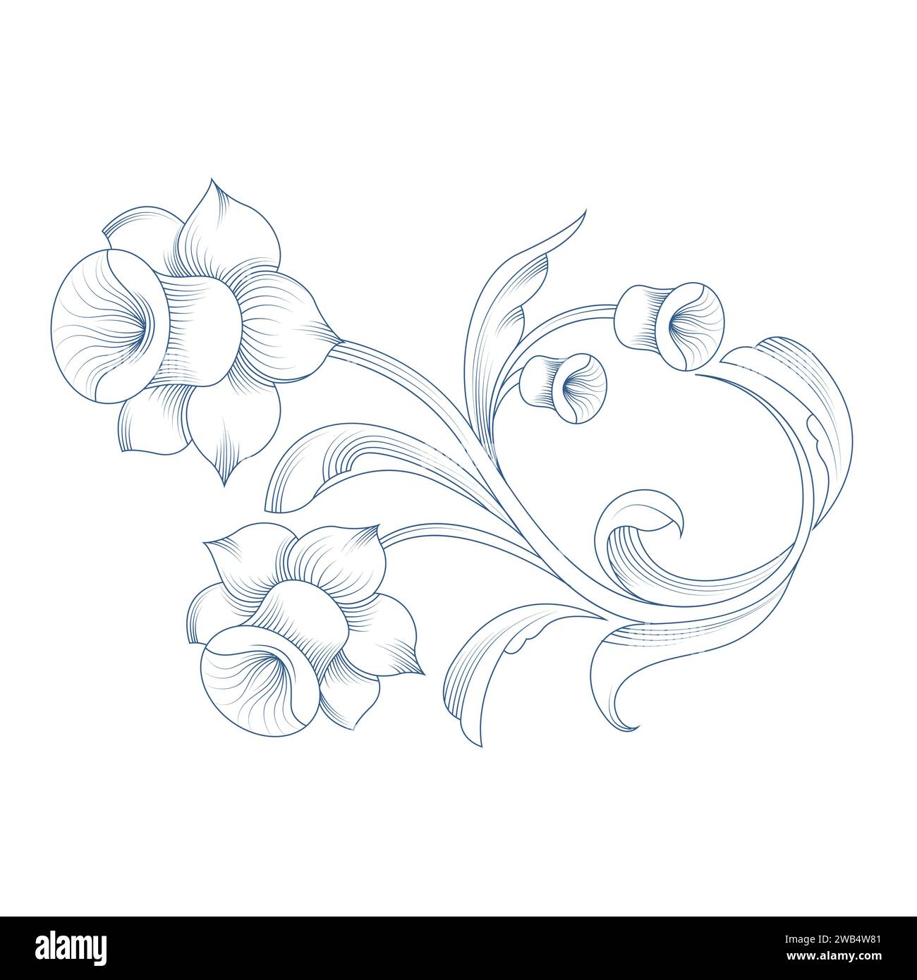 vintage baroque floral ornament Stock Vector Image & Art - Alamy