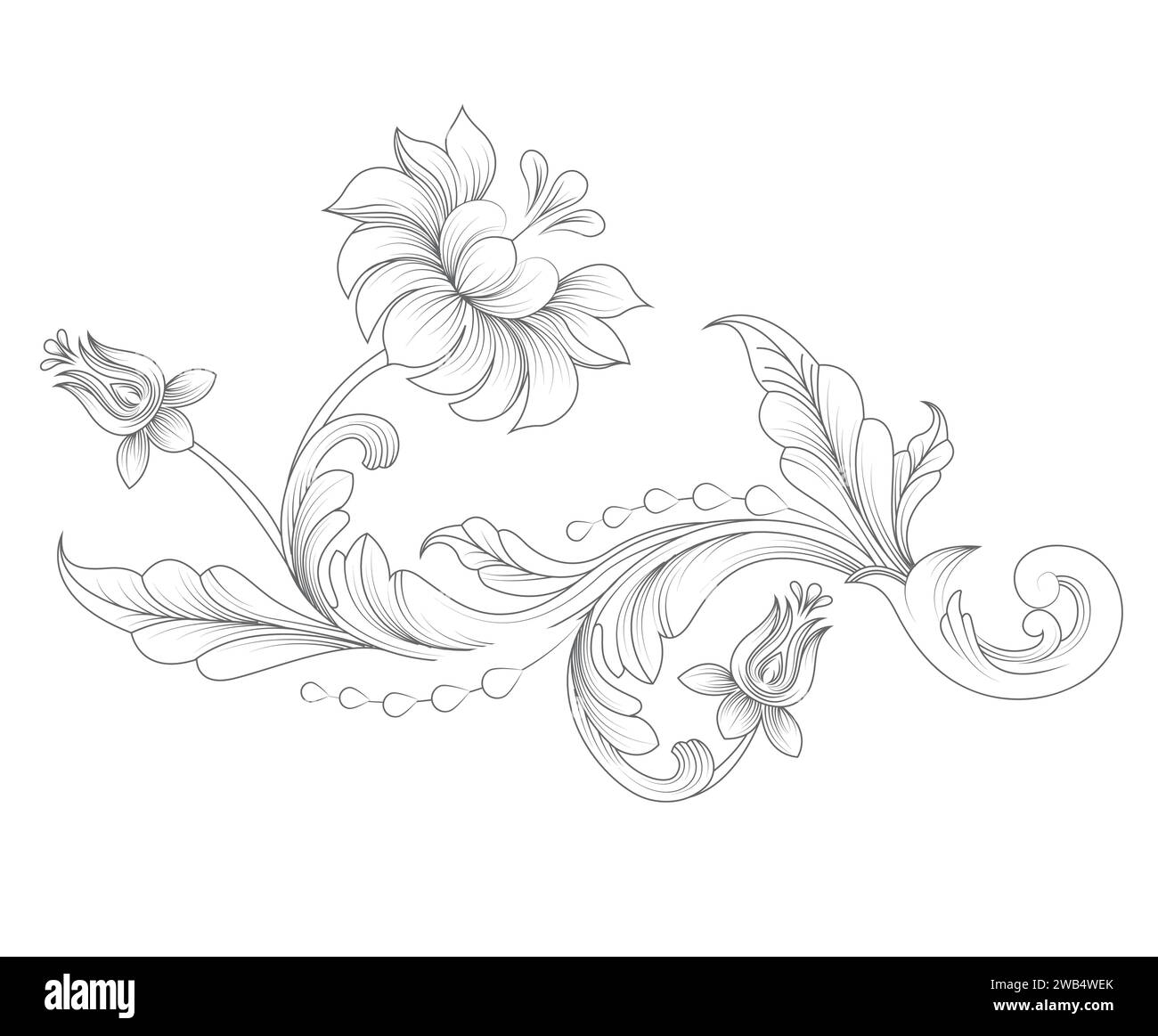 vintage baroque floral ornament Stock Vector Image & Art - Alamy