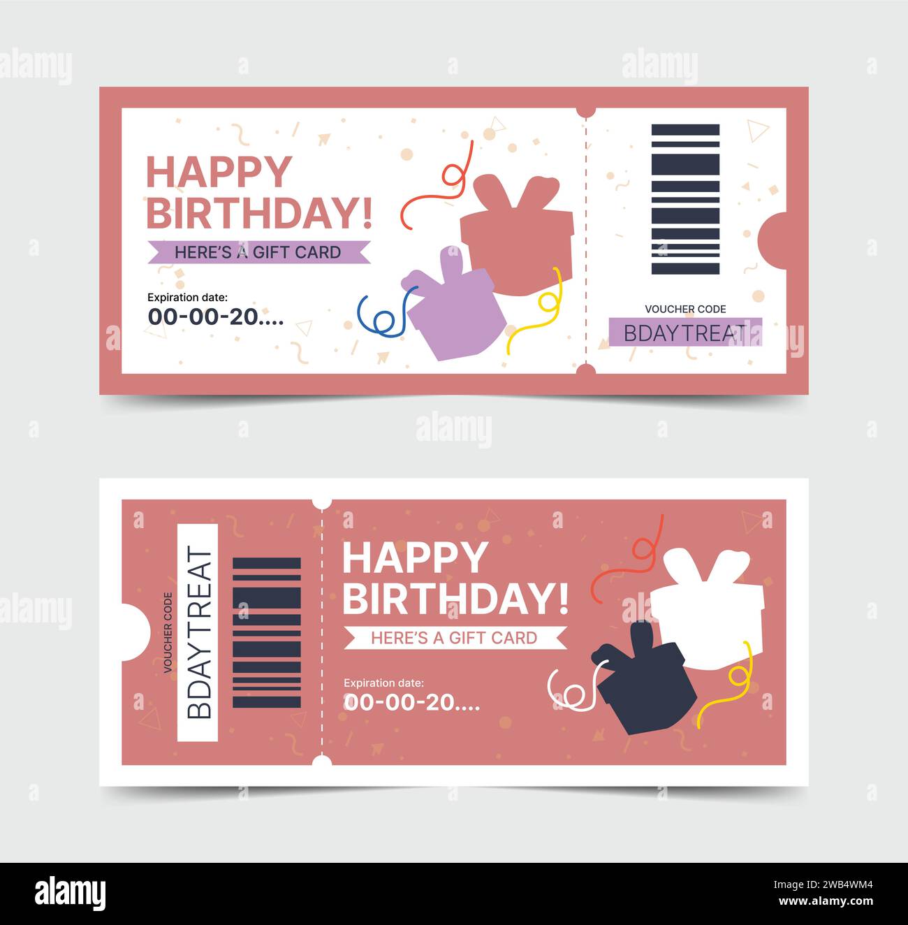 birthday voucher template printable Stock Vector Image Art Alamy