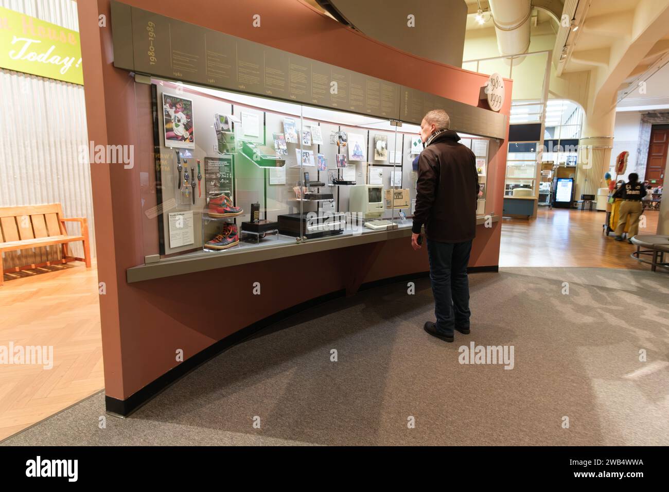 A display, at the Henry Ford Museum of American Innovation, of cultural artifacts from the 1980s 