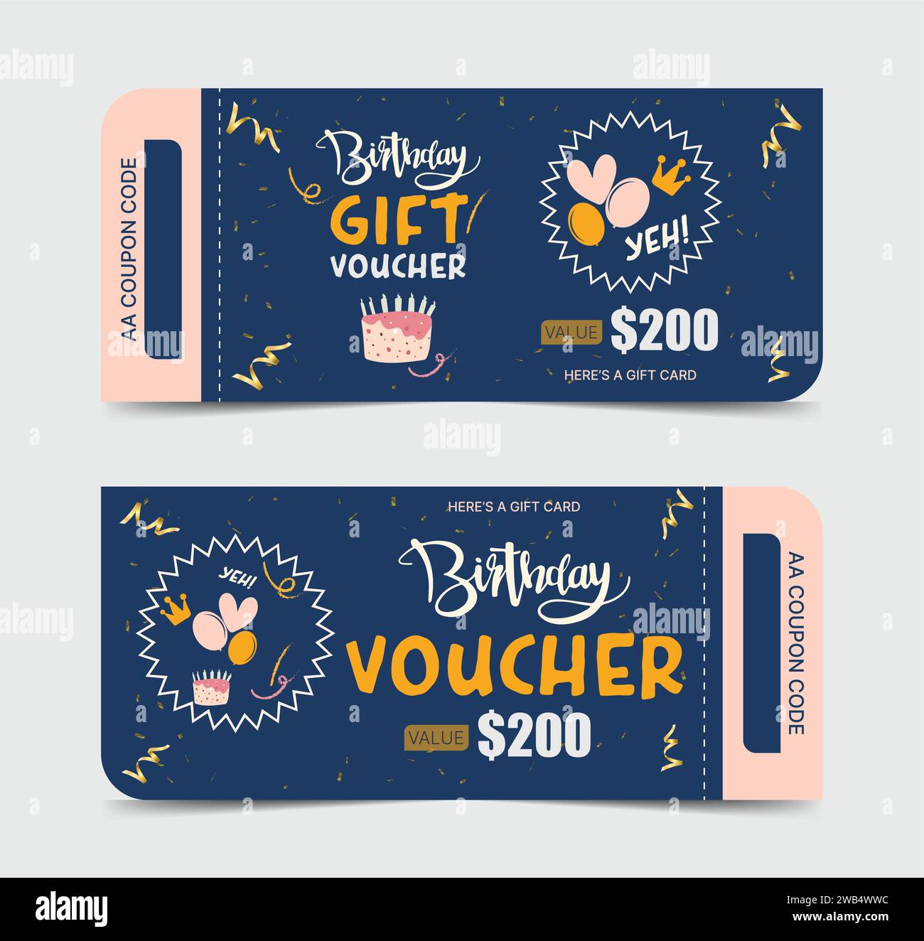 birthday voucher template printable Stock Vector Image & Art Alamy birthday voucher template printable Stock Vector Image & Art Alamy