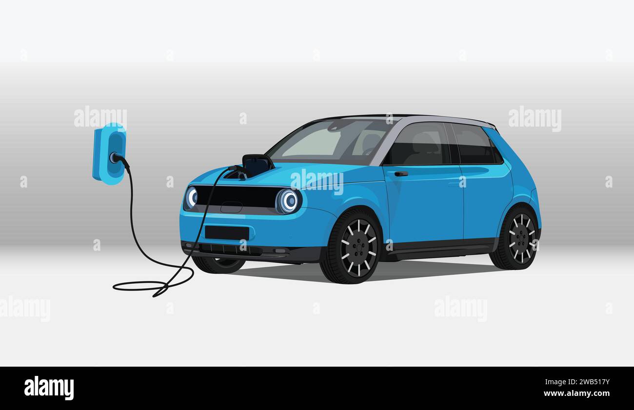 electric car design elements charging stations. Stock Vector