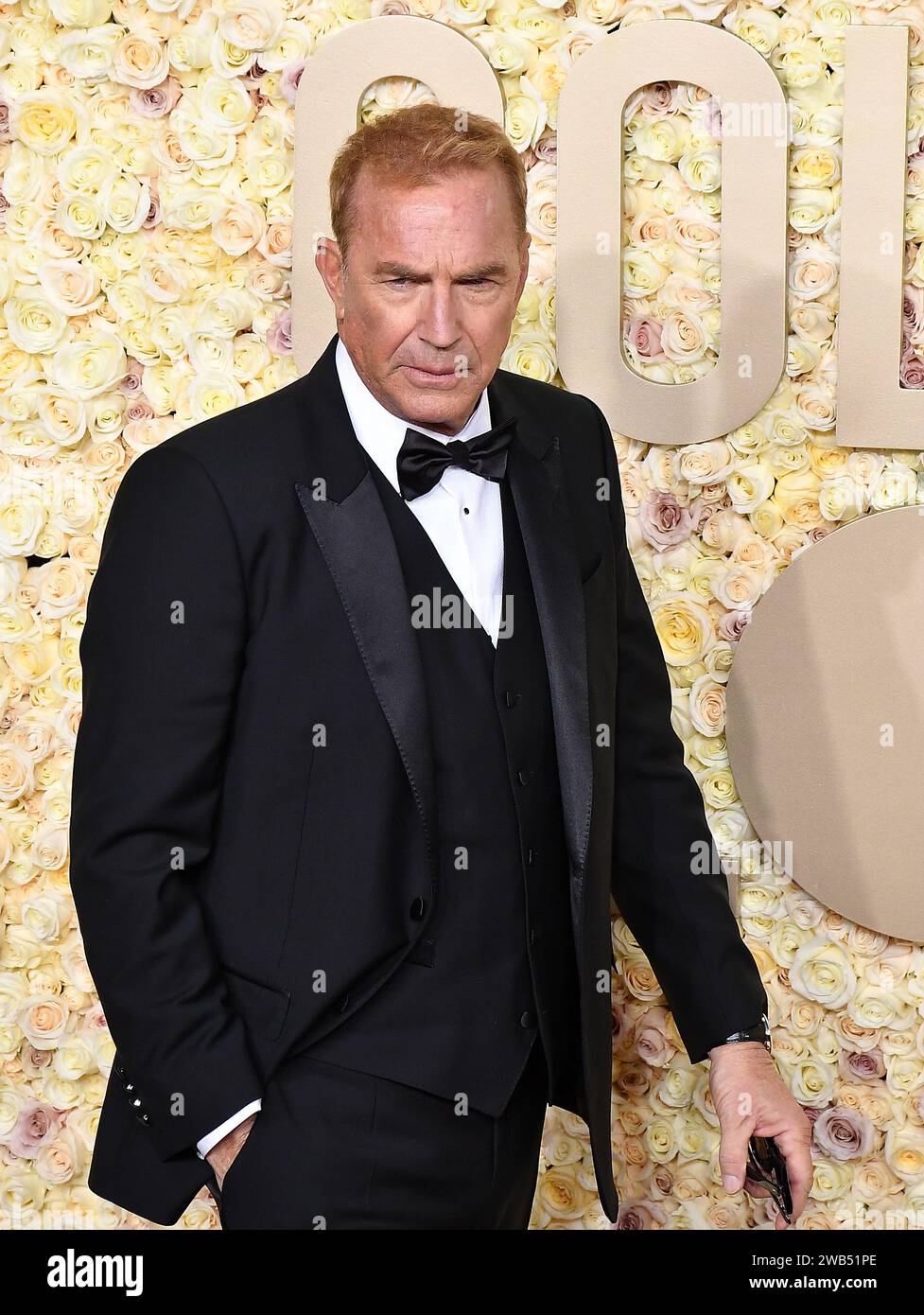 Kevin Costner attends the 81st Annual Golden Globe Awards at The