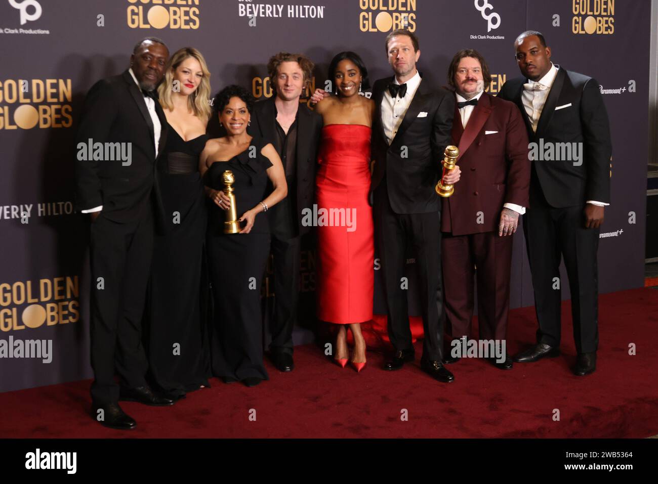 Beverly Hills, USA. 07th Jan, 2024. (LR) Edwin Lee Gibson, Abby Elliott, Liza ColónZayas