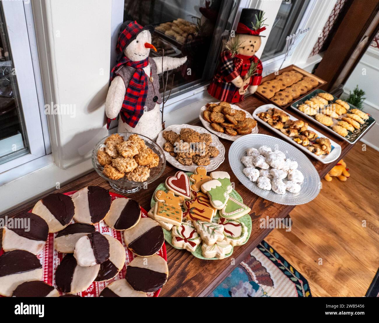 Christmas cookies on display at a Christmas dinner Stock Photo