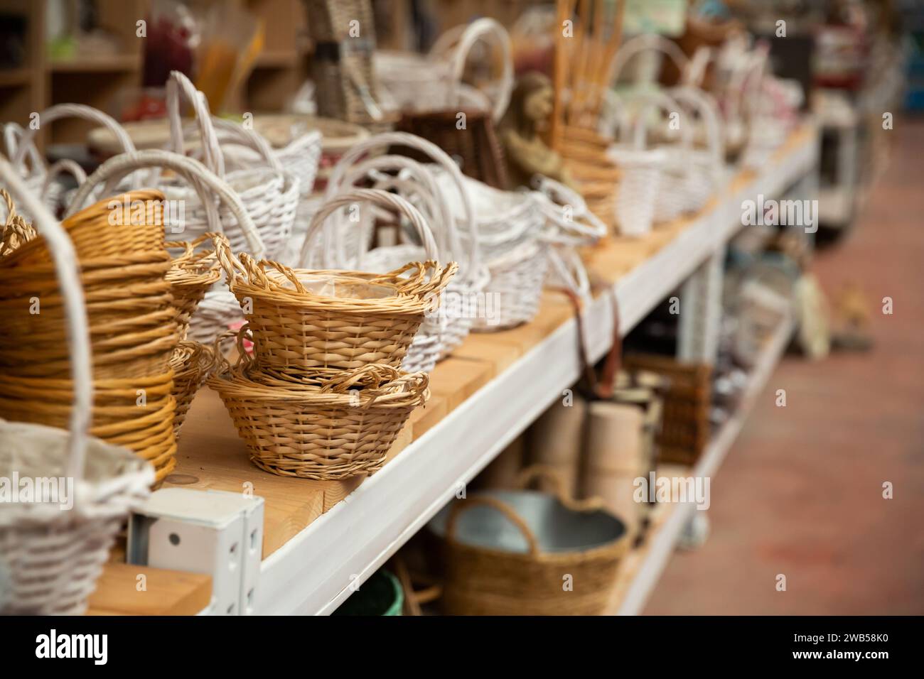 Design purpose basket in home decor shop Stock Photo