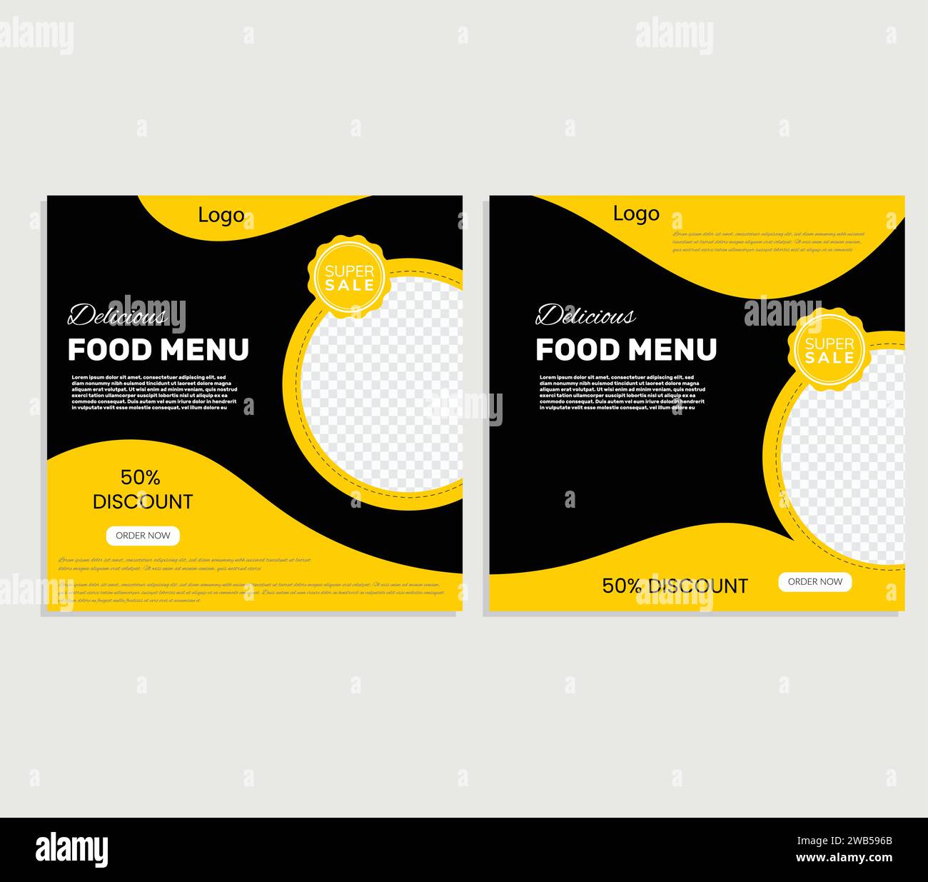 social media post food design. Stock Vector