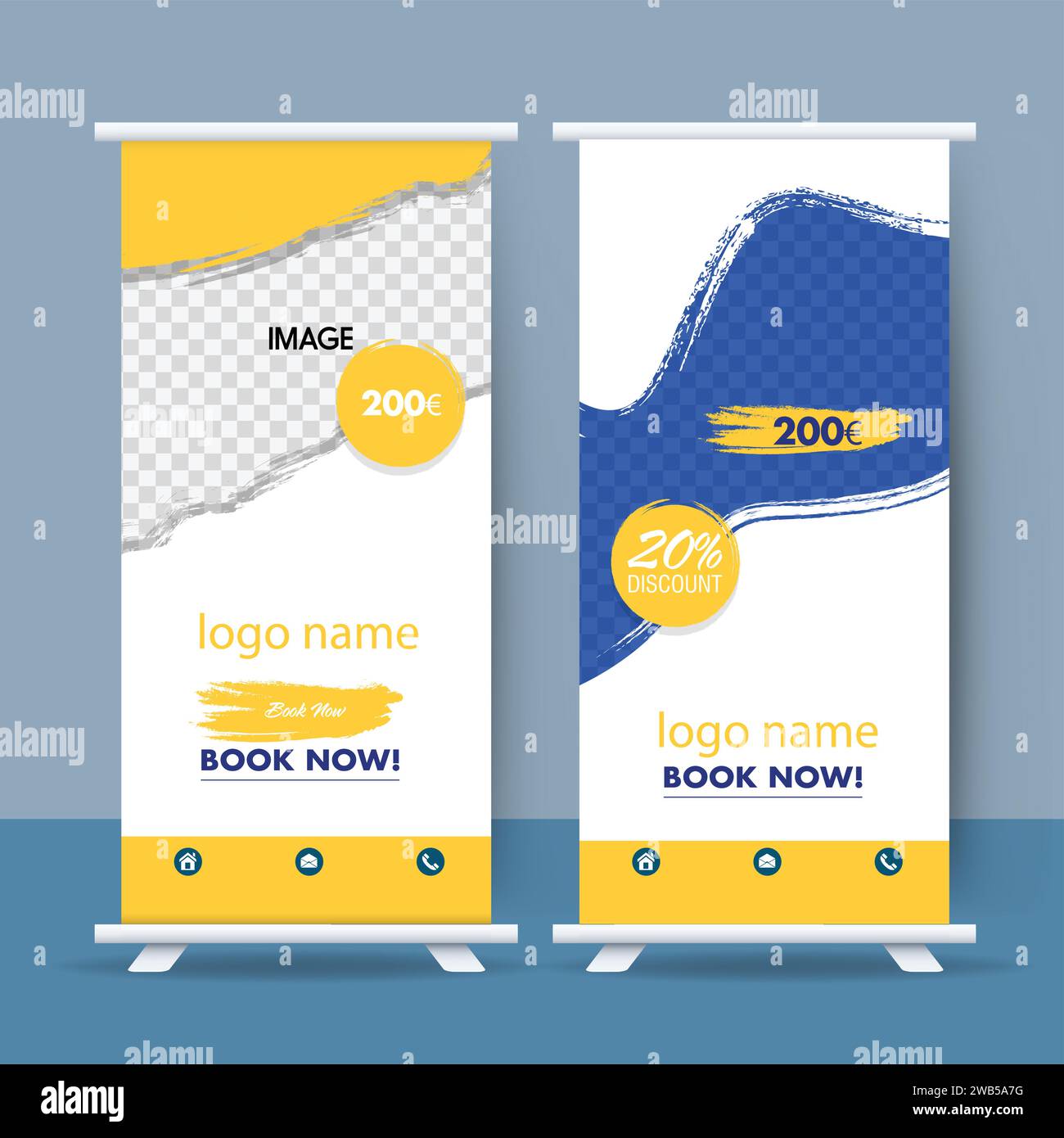 travel rollup banner template design. Stock Vector