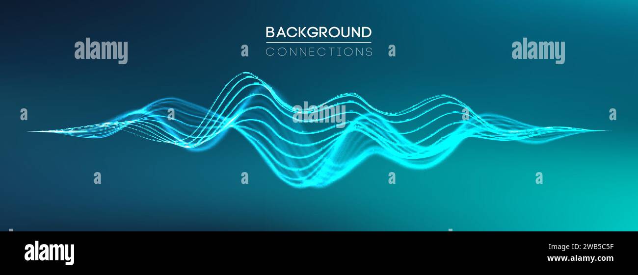 Sound wave audio abstract background. Network connections music wave ...