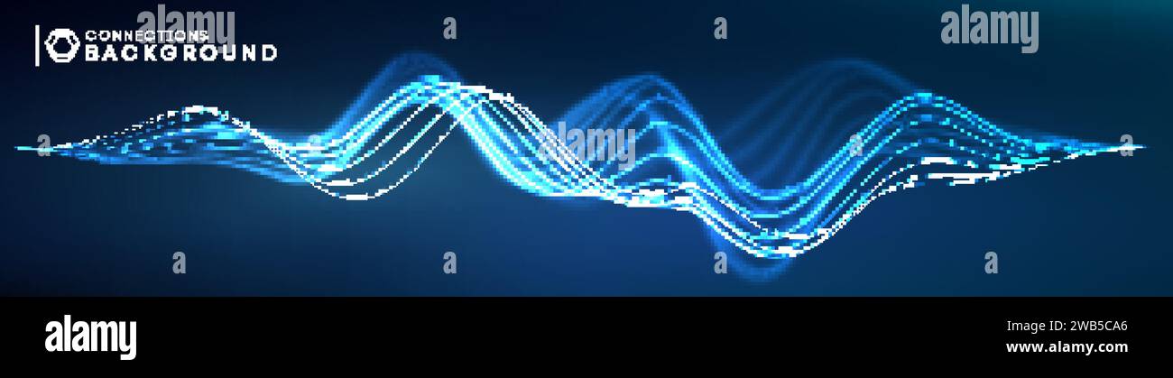 Sound wave audio abstract background. Network connections music wave ...