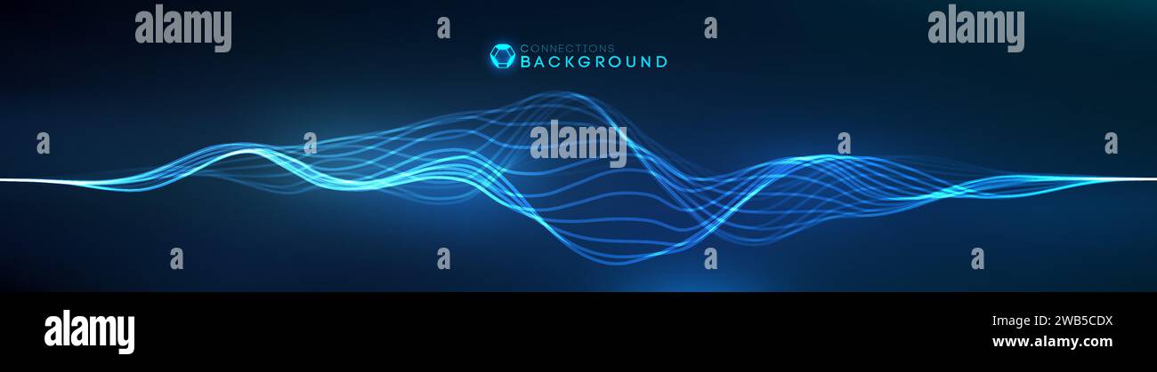 Sound wave audio abstract background. Network connections music wave ...