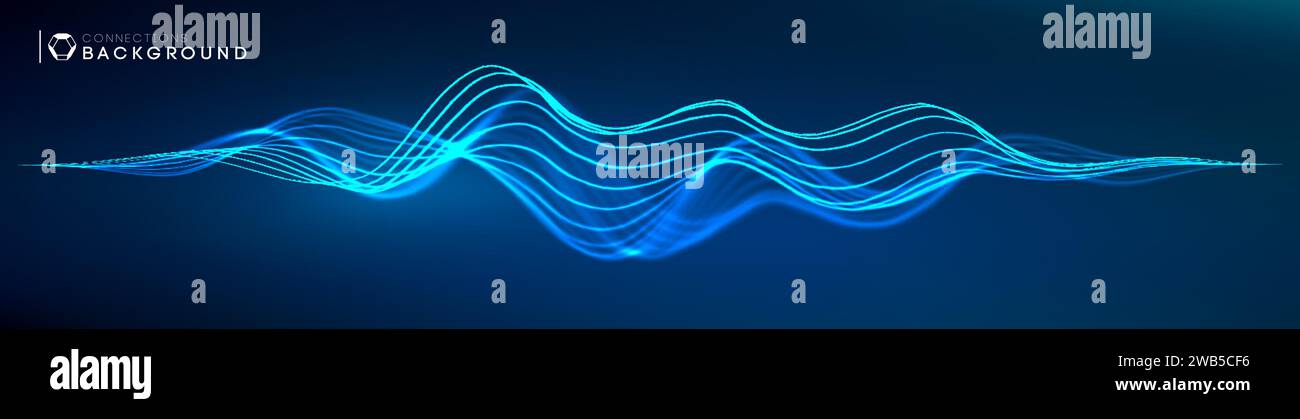 Sound wave audio abstract background. Network connections music wave ...