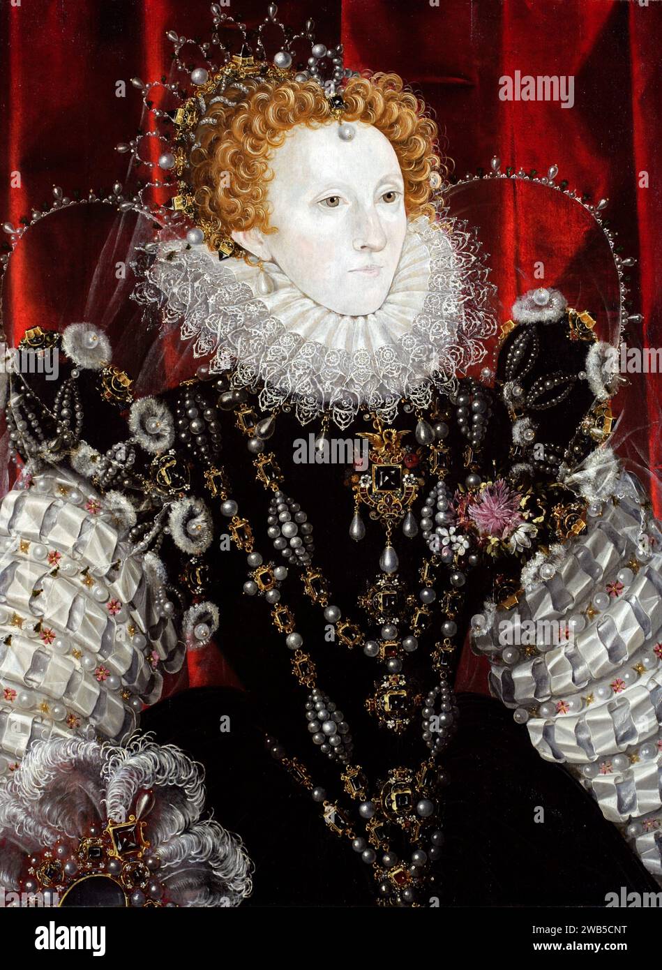 Elizabeth I of England (1533–1603), Elizabeth I, Queen of England. Painting by Nicholas Hilliard Stock Photo
