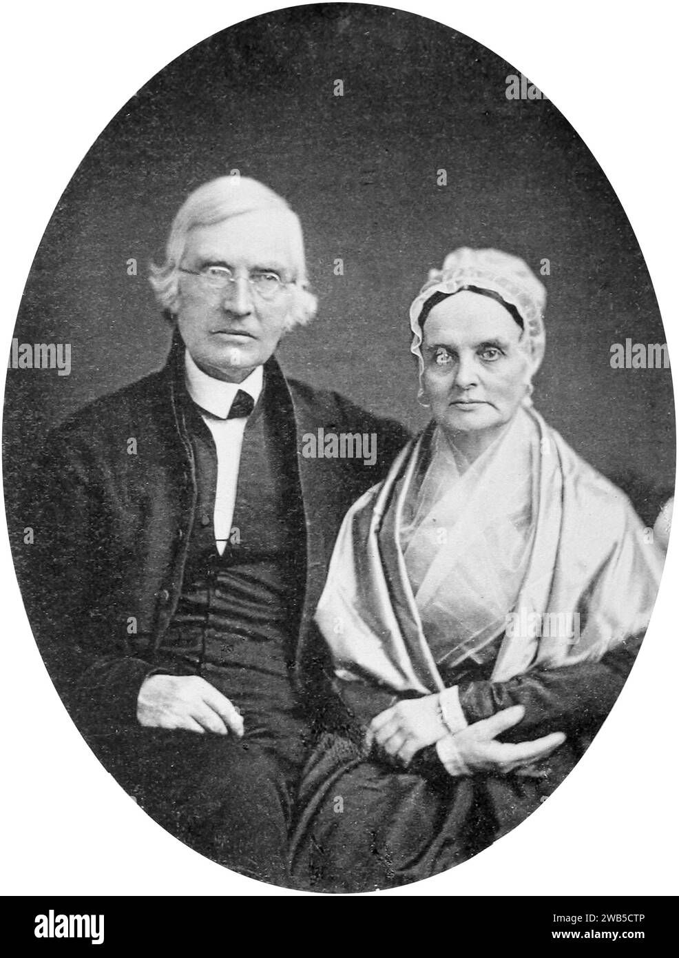 James and Lucretia Mott, Lucretia Mott (1793 – 1880) American Quaker, abolitionist, women's rights activist, and social reformer. Stock Photo